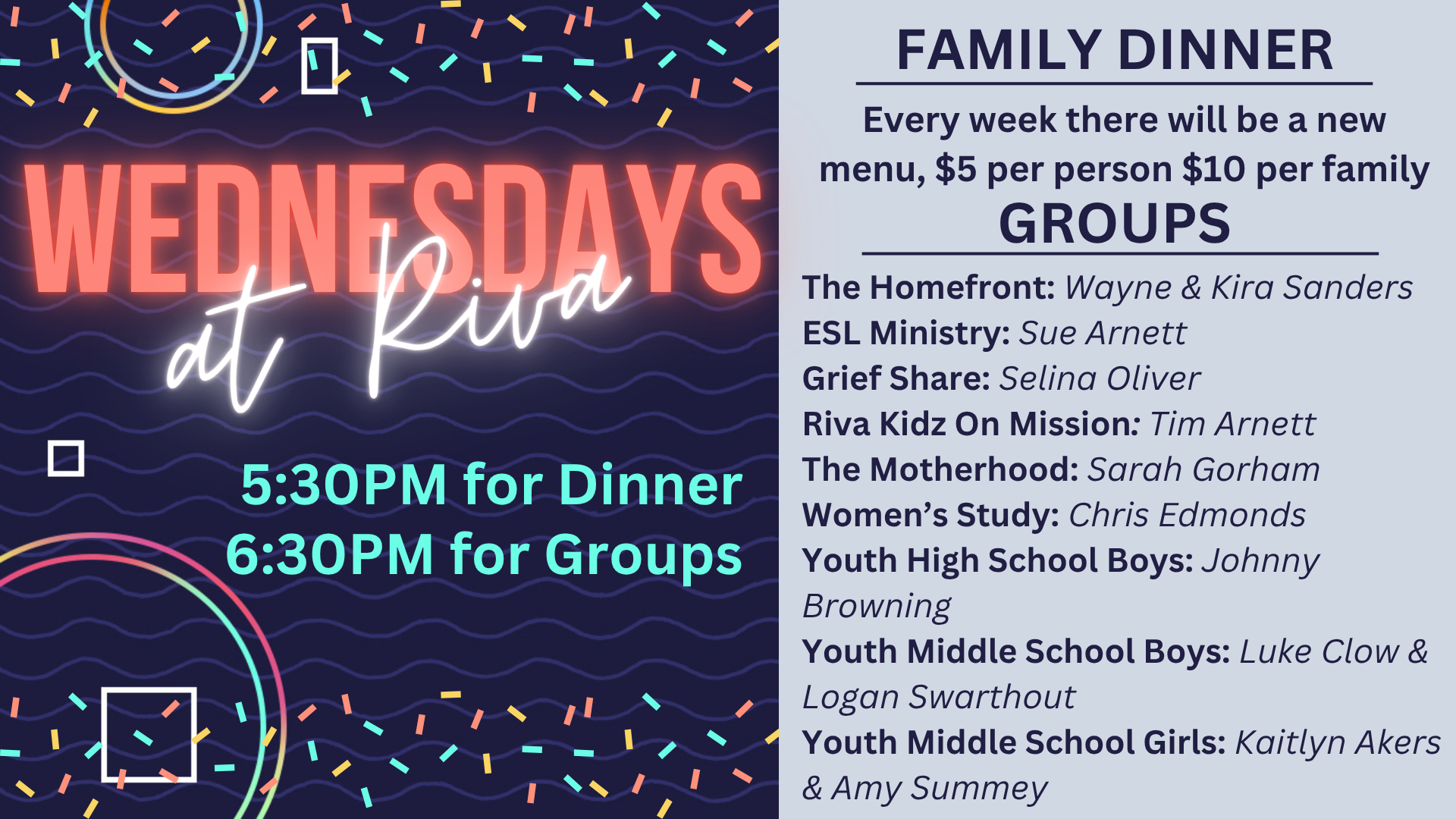 Wednesdays @ Riva Groups 2026